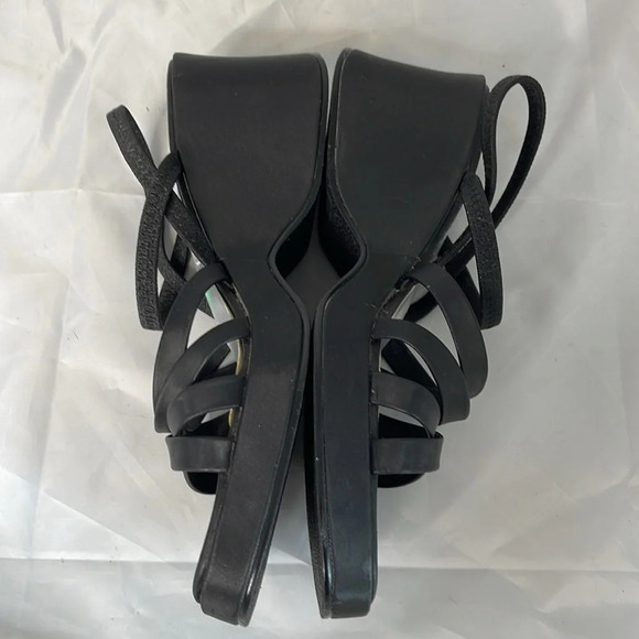 VINTAGE Y2K Strappy Platform Chunky Sandals Lydia 725 Originals Black Nylon 7 - Picture 4 of 11